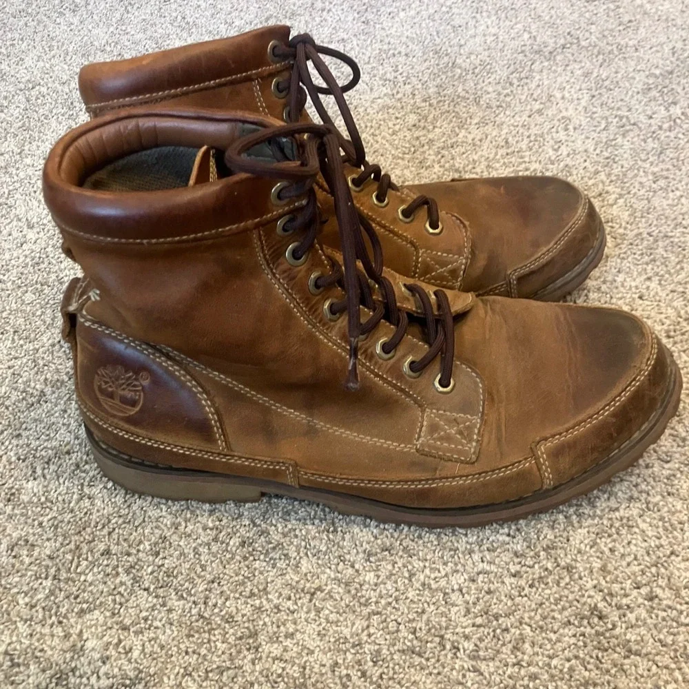 Timberland Earthkeepers City Premium 15551 Brown Leather Boots Mens 9.5 Patina
